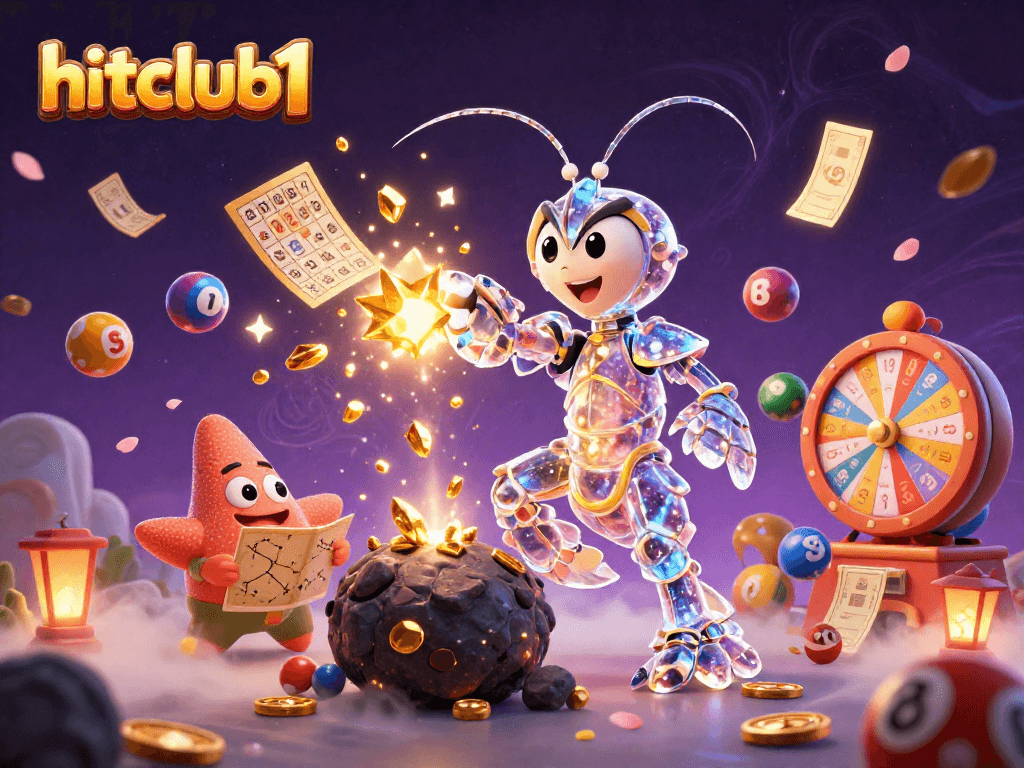 Engage with hitclub1's vibrant lottery-themed illustration featuring stunning galactic characters.