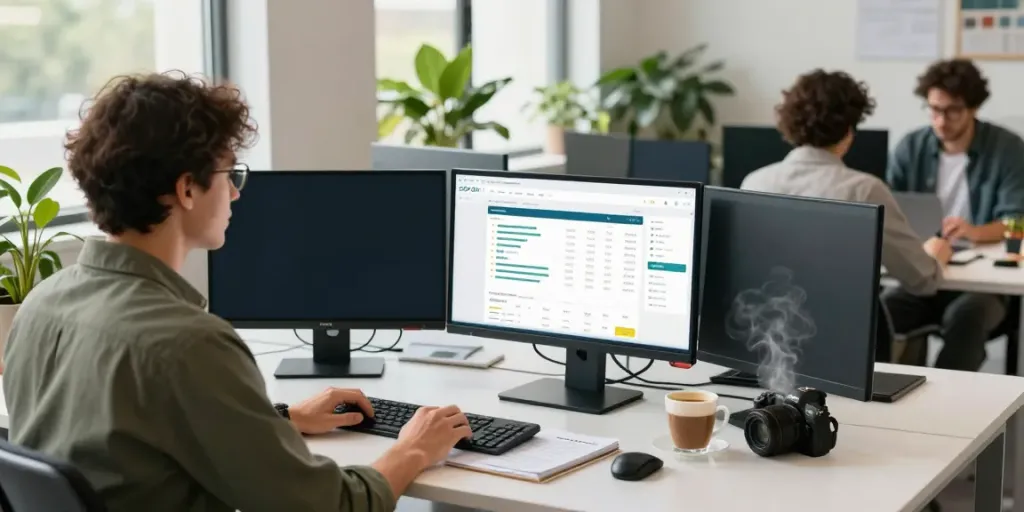 SEO strategist optimizing for instant indexing in a modern workspace