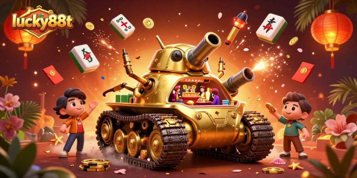 Experience the excitement of lucky88t with a dynamic casino tank filled with playful game elements and vibrant celebrations.
