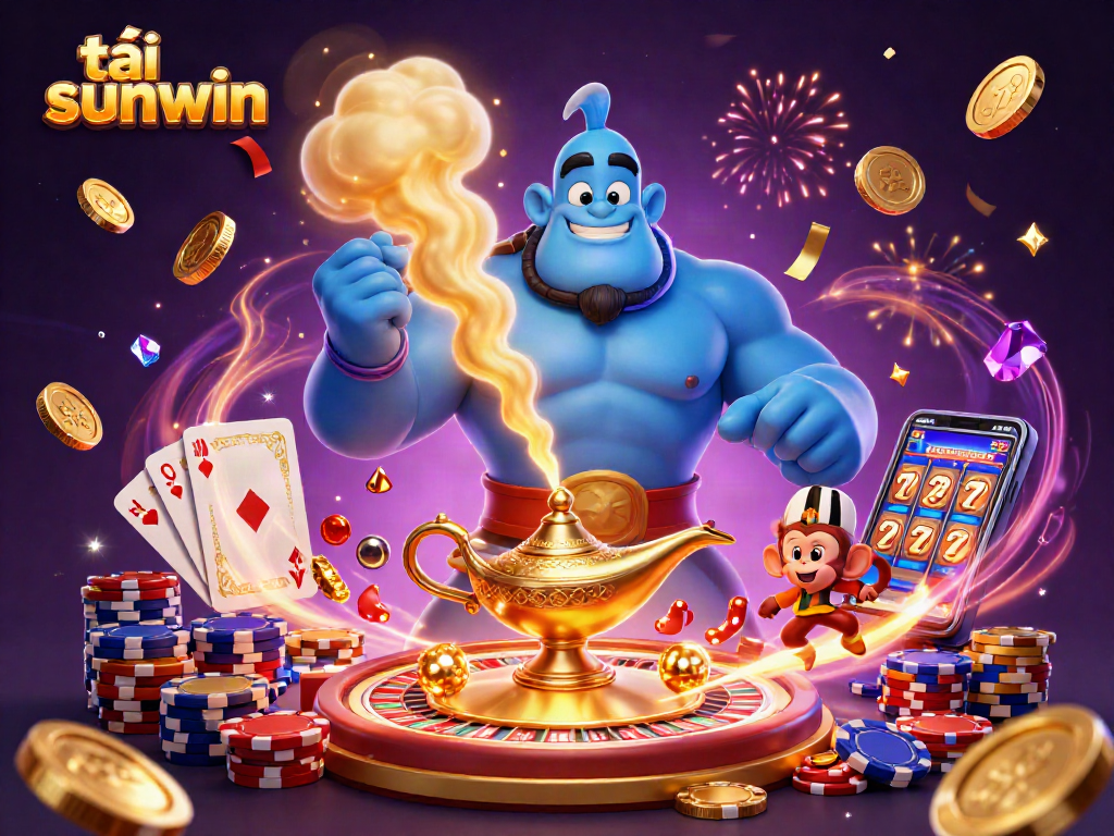 Experience the thrill of tải sunwin with a powerful genie and vibrant casino elements.