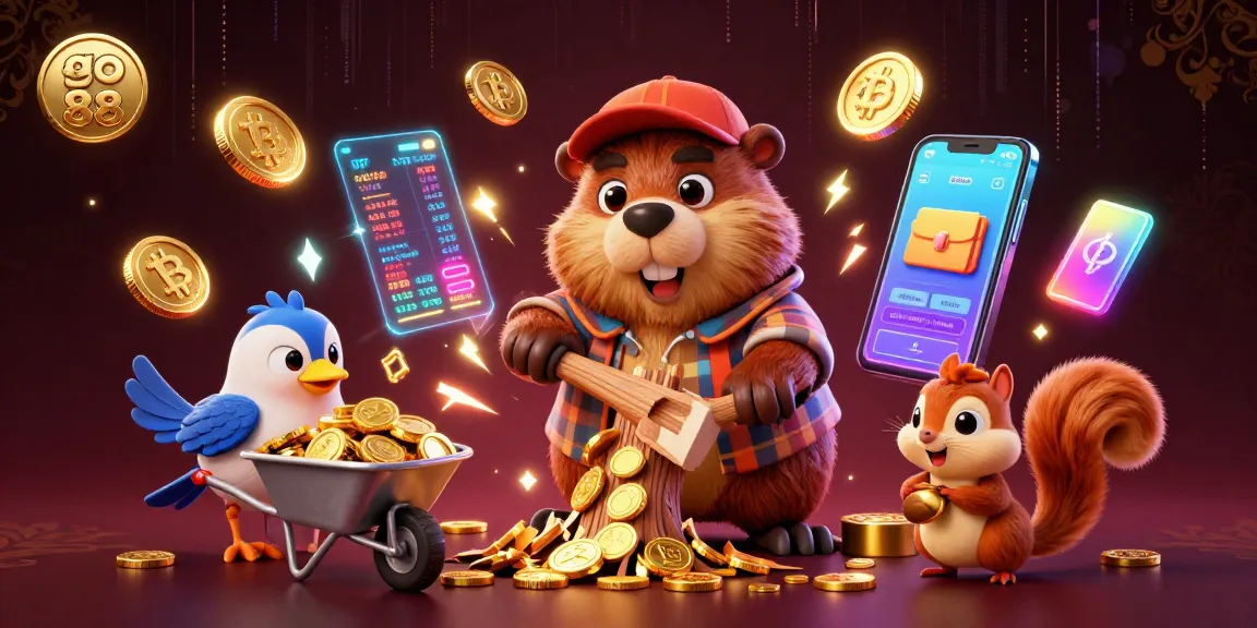 Play exciting games at go 88 with our 3D illustration of winning characters collecting gold coins.