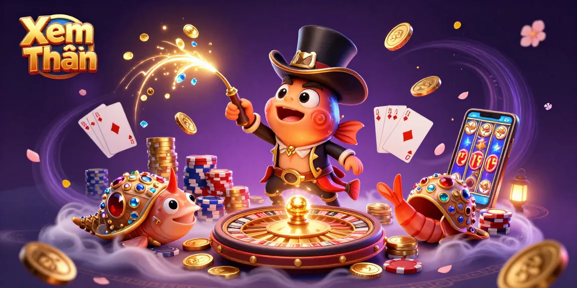 Xem Thêm thrilling gaming action with a deep-sea anglerfish attracting golden coins in a vibrant casino illustration.