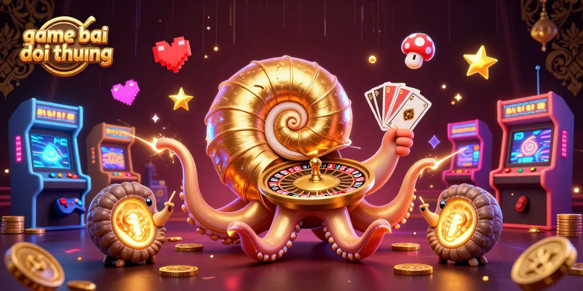 Engage with game bai doi thuong in a vibrant casino-themed illustration featuring a giant nautilus and glowing elements.