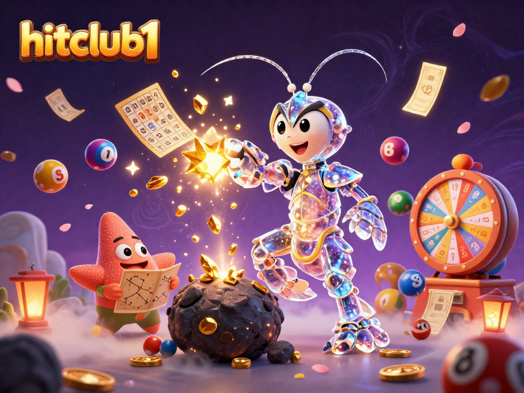Engage with hitclub1's vibrant lottery-themed illustration featuring stunning galactic characters.