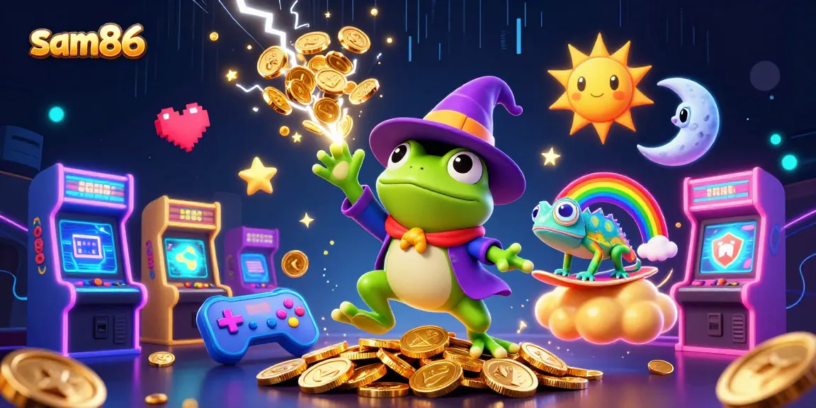 Sam86 players enjoy vibrant 3D casino games, chasing jackpots amidst a colorful scene.