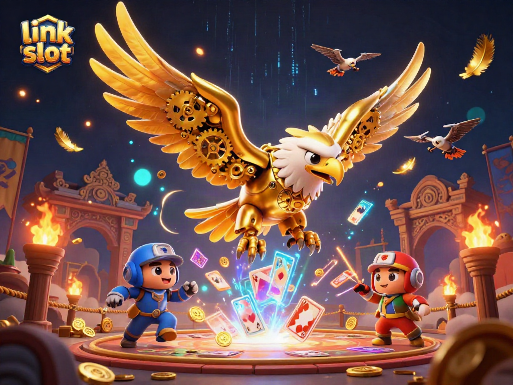 Experience thrilling gameplay with link slot in a vibrant casino scene featuring dynamic 3D elements.
