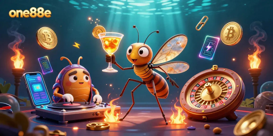 Experience thrilling action with one88e in this vibrant 3D casino illustration showcasing exciting gaming elements.