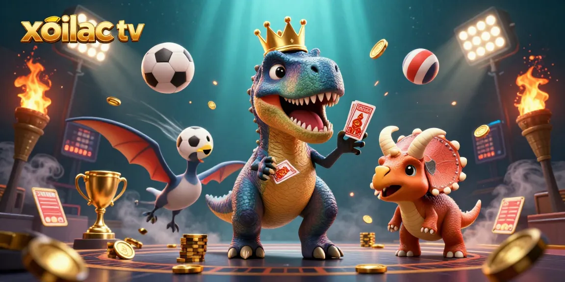 Experience thrilling sports action with xoilac tv showcasing animated characters in a dynamic gambling scene.