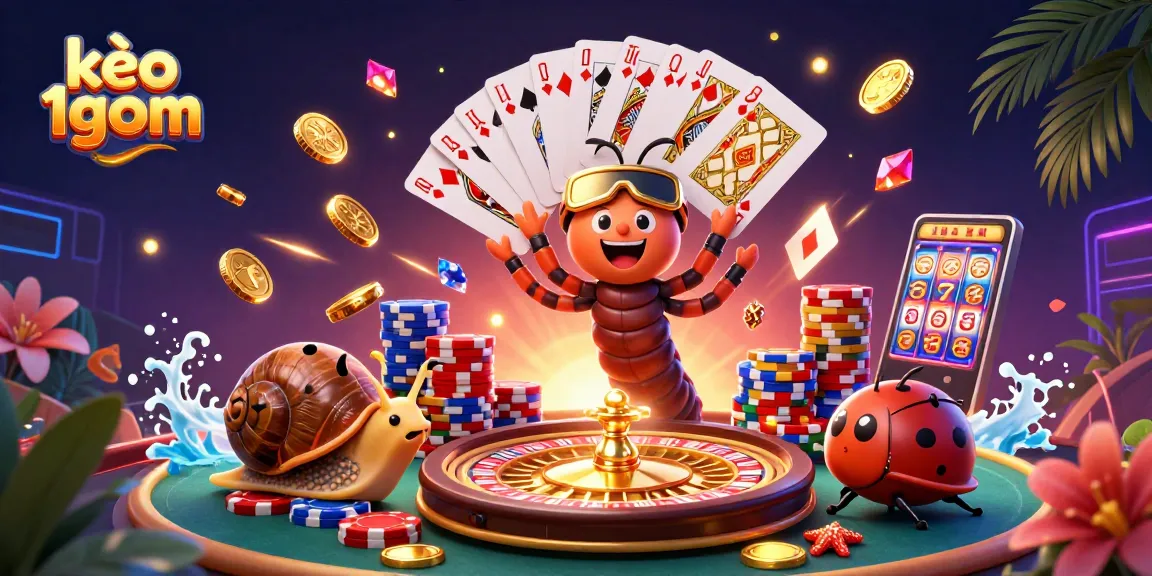 Experience thrilling kèo 1gom action with dynamic casino characters and sparkling elements