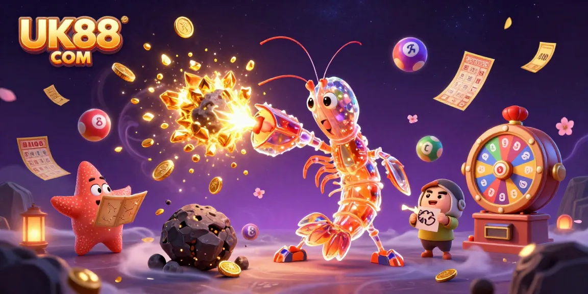 Experience thrilling gambling with UK88 COM in an action-packed casino adventure scene.