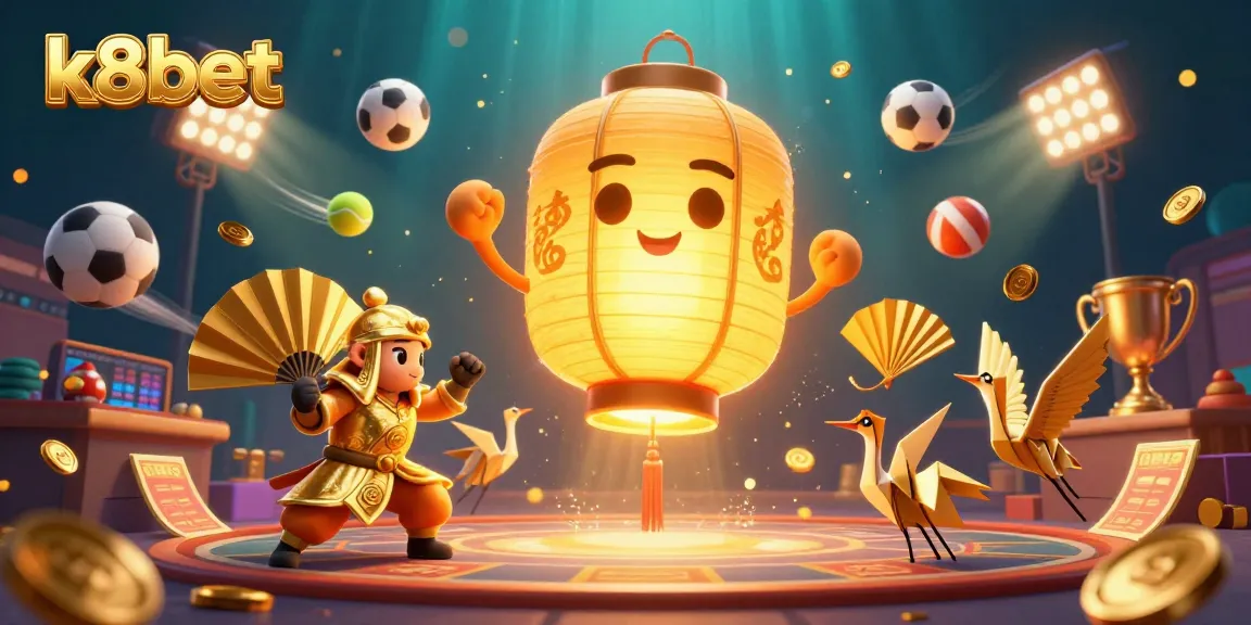 Experience thrilling wins at K8BET with a vibrant casino scene displaying interactive gaming elements and golden treasures.
