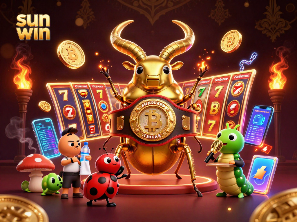 Engage with sun win's thrilling jackpot slots in an exciting 3D casino scene.