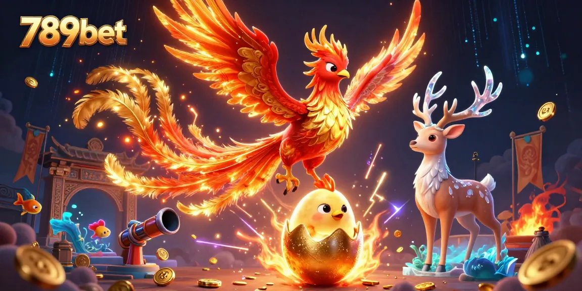 Engage with the thrilling 789bet fish shooting game featuring a phoenix and underwater elements.
