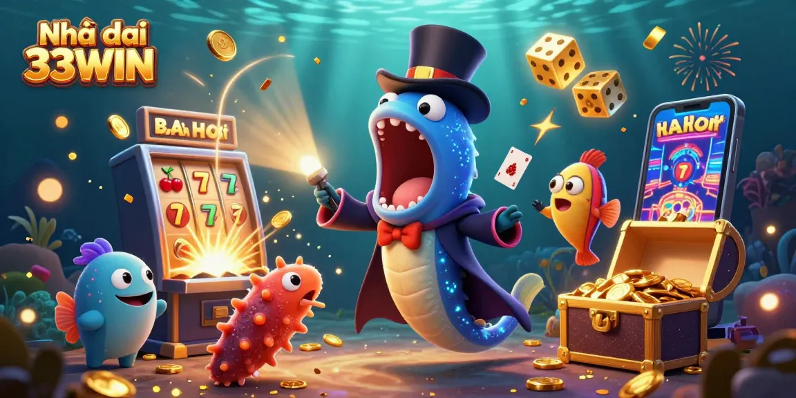 Experience thrilling gaming at Nhà cái 33WIN with vibrant 3D casino illustrations showcasing enchanting characters and exciting elements