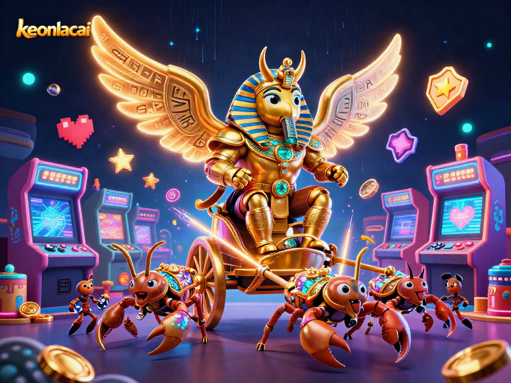 Engage with keonhacai for thrilling casino gameplay featuring vibrant 3D characters and neon gaming elements.