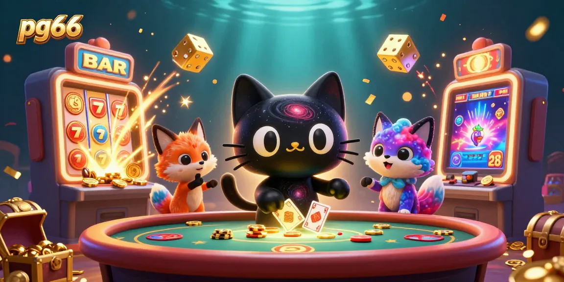 Experience thrilling gameplay at pg66 with a cosmic cat and vibrant slots bursting with rewards.