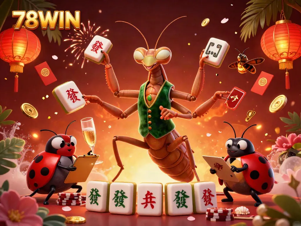 Experience thrilling gameplay at 78WIN with multiple characters playing poker and dealing cards in a vibrant casino setting.