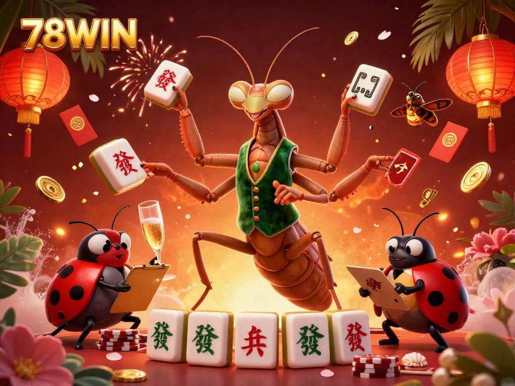 Experience thrilling gameplay at 78WIN with multiple characters playing poker and dealing cards in a vibrant casino setting.