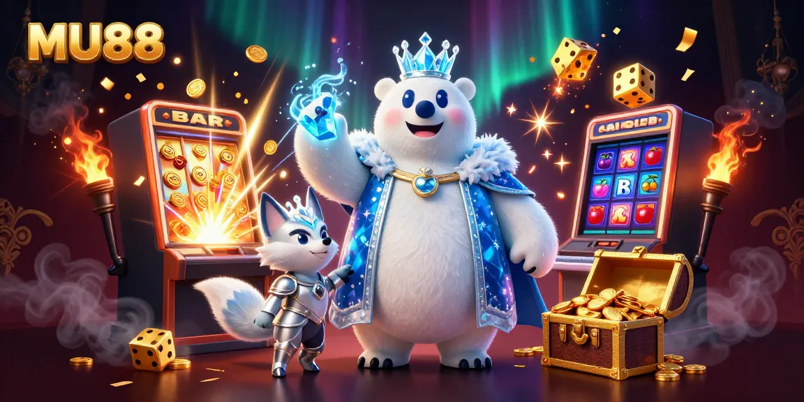 Win big with MU88 in this dynamic and festive casino illustration, featuring a jackpot explosion.