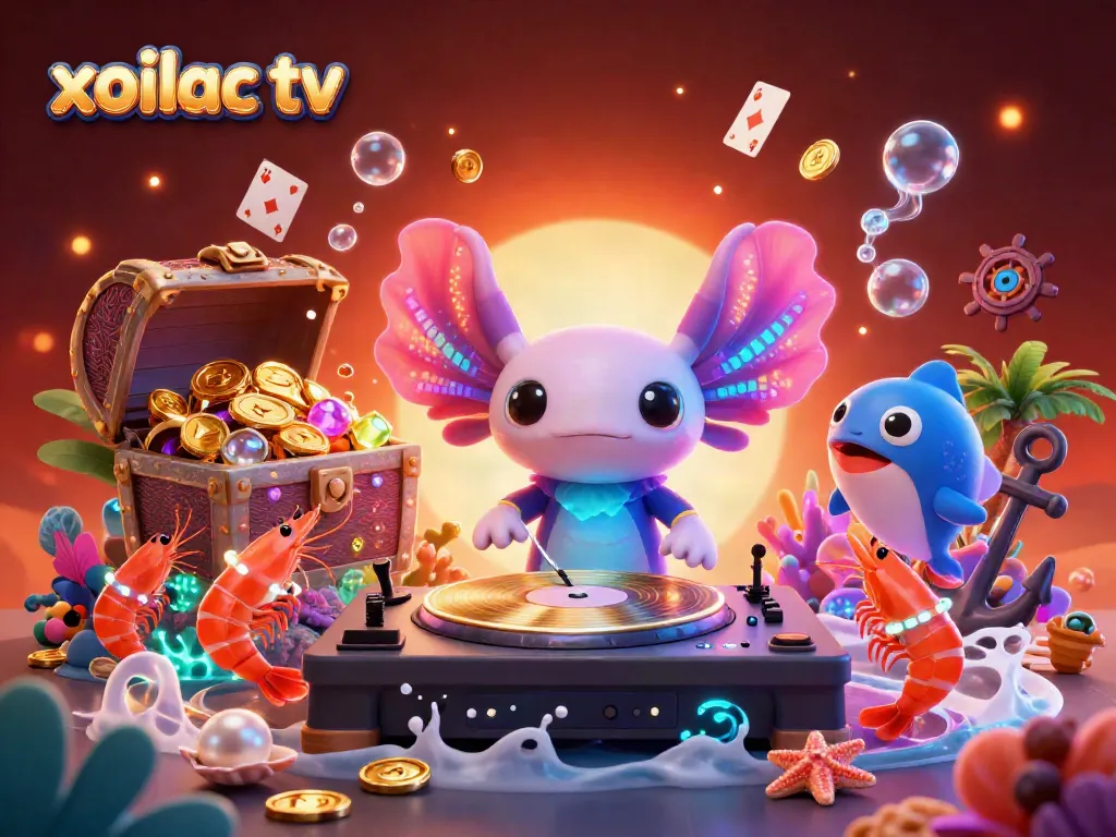 Experience immersive gaming fun with xoilac tv in a vibrant underwater casino party scene.