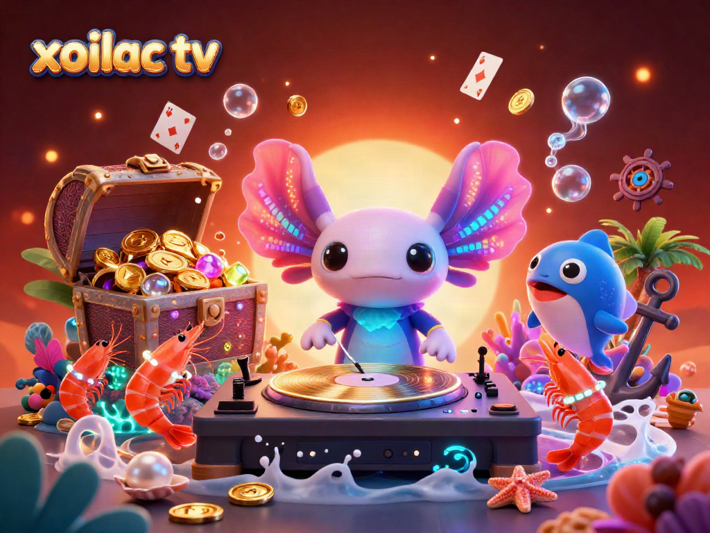Experience immersive gaming fun with xoilac tv in a vibrant underwater casino party scene.