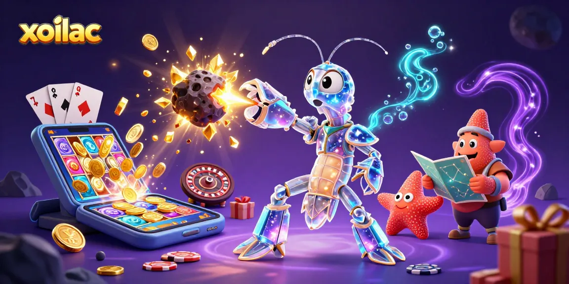 Experience the thrilling action of xoilac with vibrant slot games, showcasing a dynamic 3D illustration.