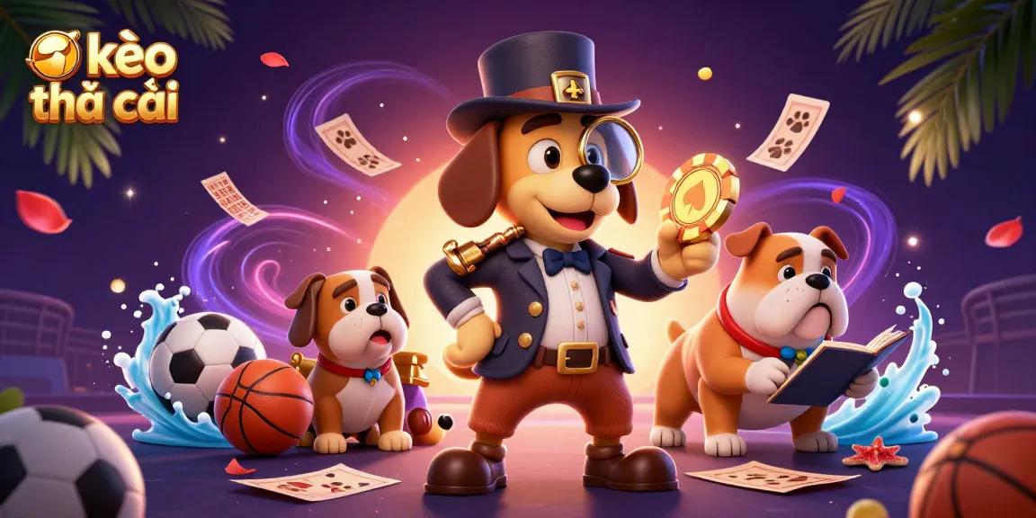 Analyze kèo nhà cái effectively with this vibrant and engaging 3D illustration of a detective and betting elements.