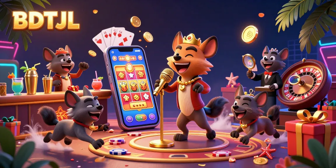 Engage with BDTJL's vibrant casino scene featuring hyenas, a lively comedy club, and thrilling game elements.